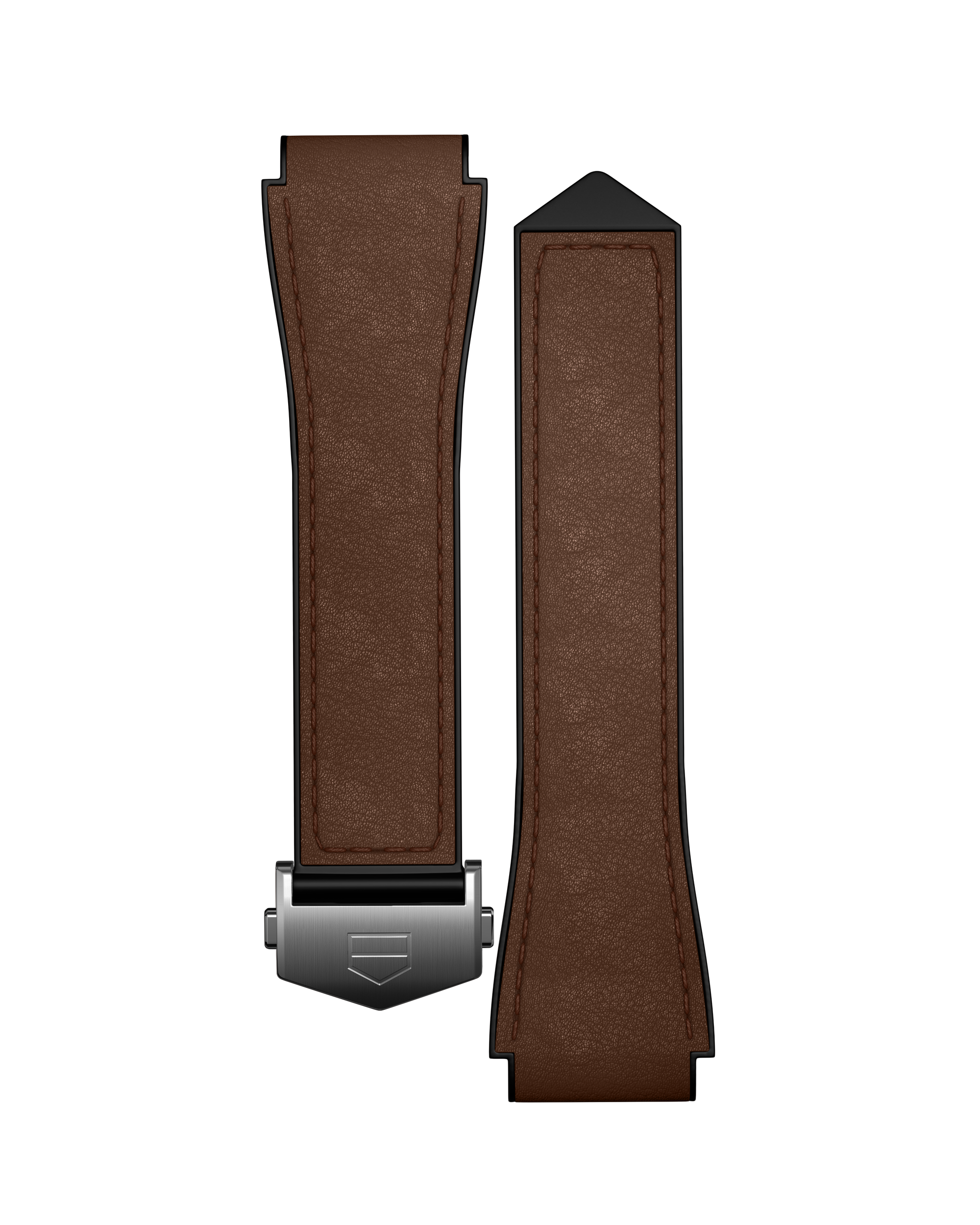 Brown Bi-Material Leather Strap Calibre E4 45 mm