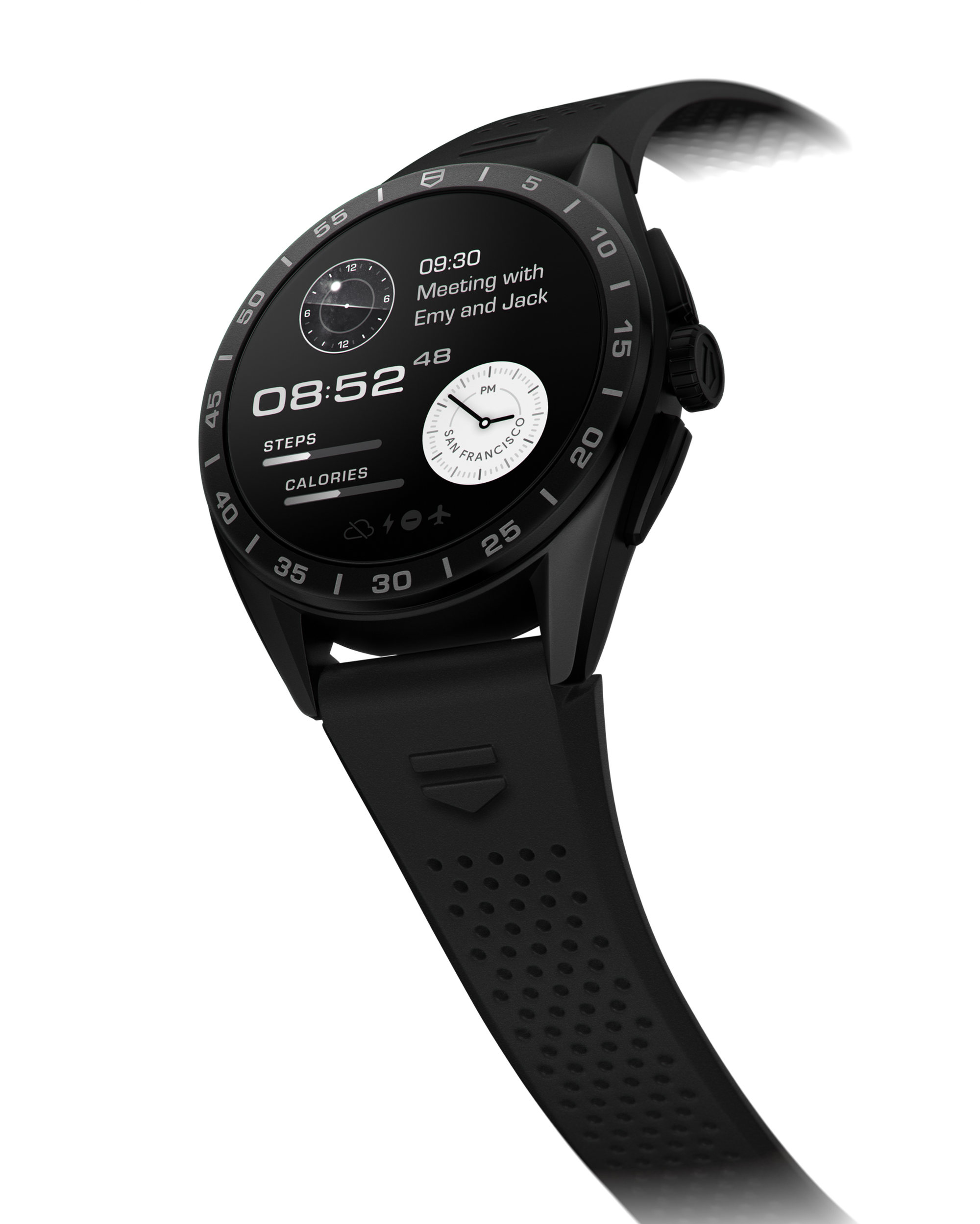 TAG Heuer Connected Calibre E4 45 mm Titanium Case Black Rubber Strap SBR8A80.BT6261