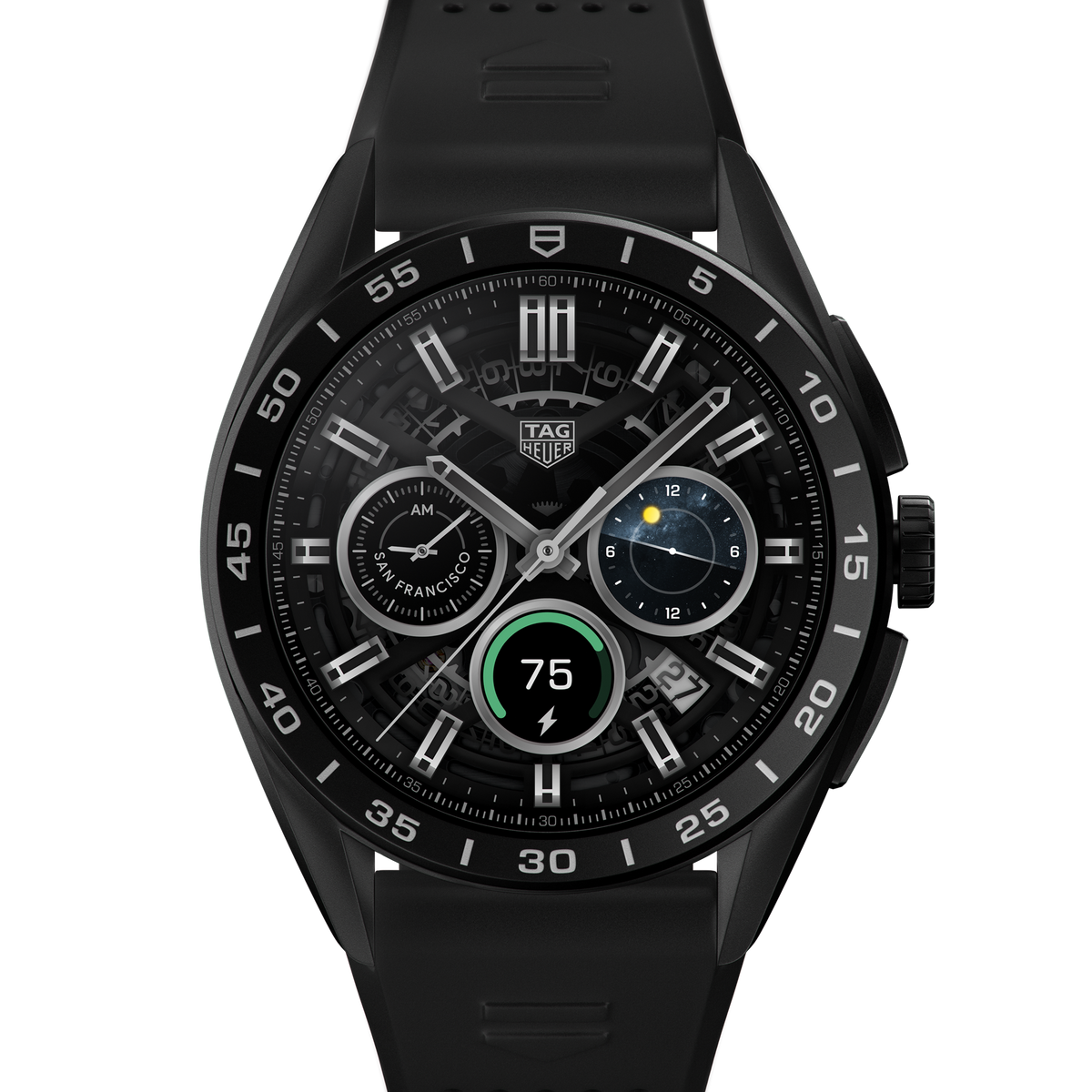 TAG Heuer Connected Calibre E4 45 mm Titanium Case - Black Rubber